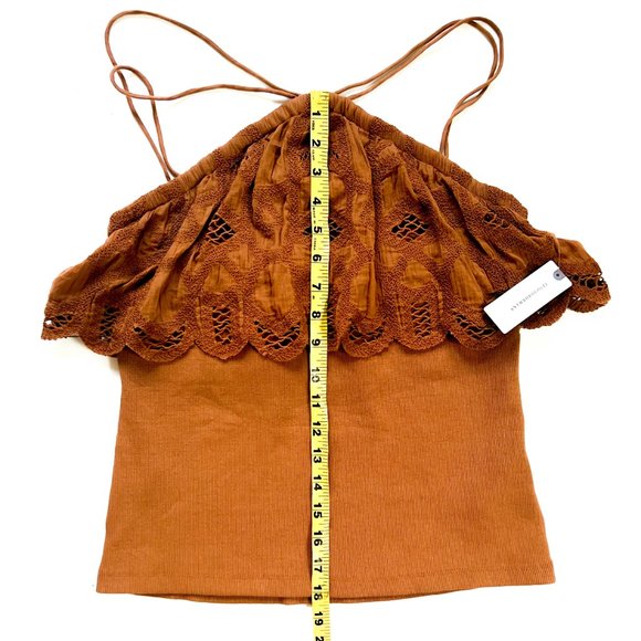 NWT anthropologie strappy tank top w/lace detail M - Picture 7 of 7